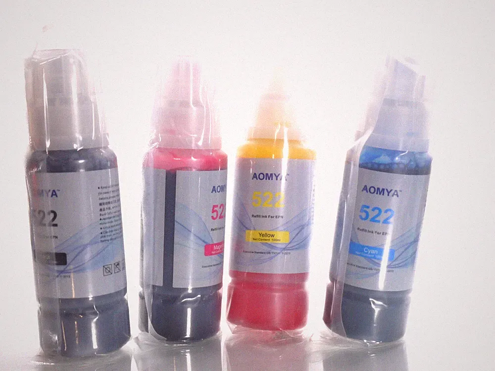 Aomya Ink Refill Kit 100Ml EA IN BLACK, CYAN, MAGENTA, YELLOW. ALL SEALED
