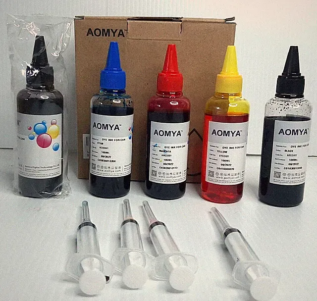 Ayoma Ink Set 5 x 100ml Compatible for Refillable Ink Cartridges